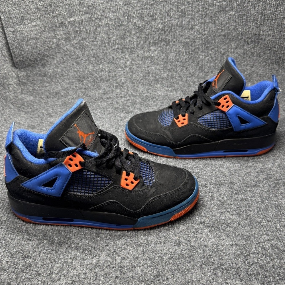 Jordan 4 Retro Cavs Kids 6.5Y Black Blue Orange Sneakers 408452-027